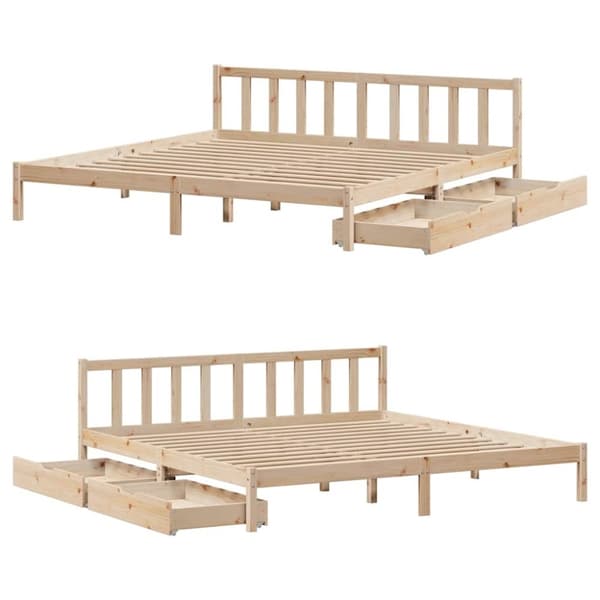 vidaXL Sengeramme med madrass 200x200 cm heltre furu