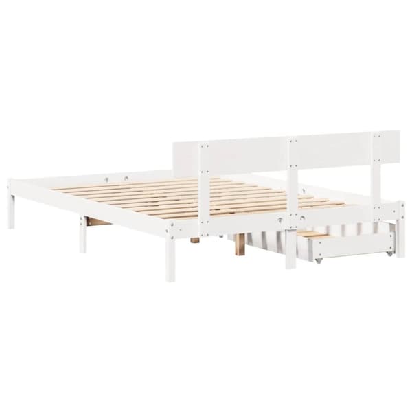 vidaXL Sengeramme uten madrass hvit 120x200 cm heltre furu