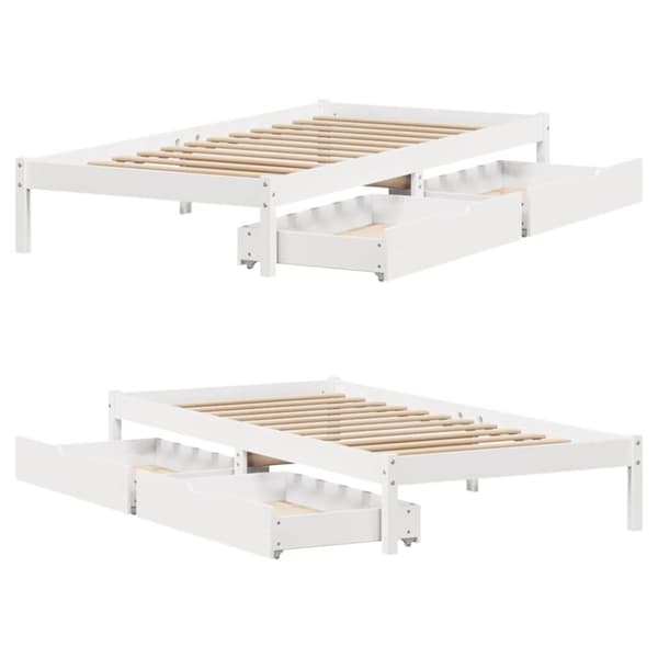 vidaXL Sengeramme uten madrass hvit 90x200 cm heltre furu