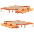 Miniatyrbilde 10 av 11: vidaXL Sengeramme uten madrass brun 135x190 cm heltre furu