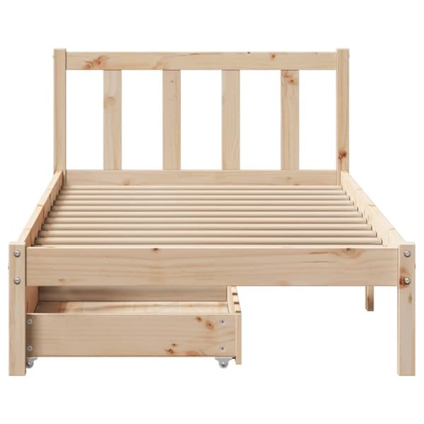 vidaXL Sengeramme uten madrass 90x200 cm heltre furu