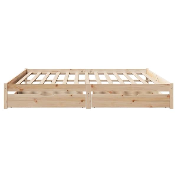 vidaXL Sängram utan madrass 200x200 cm massiv furu