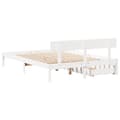 Miniatyrbilde 7 av 11: vidaXL Sengeramme uten madrass hvit 120x190 cm heltre furu