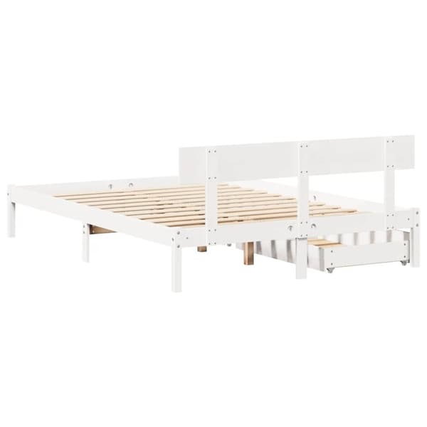 vidaXL Sengeramme uten madrass hvit 120x190 cm heltre furu