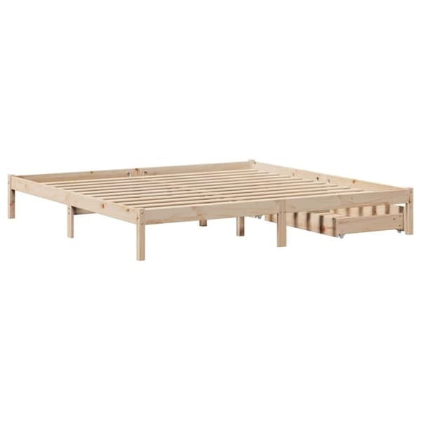vidaXL sengeramme uden madras 200x200 cm massivt fyrretræ