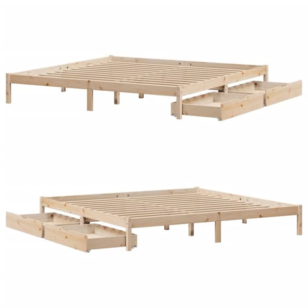 vidaXL sengeramme uden madras 200x200 cm massivt fyrretræ