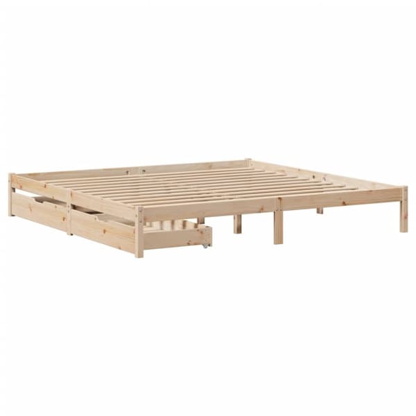 vidaXL sengeramme uden madras 200x200 cm massivt fyrretræ