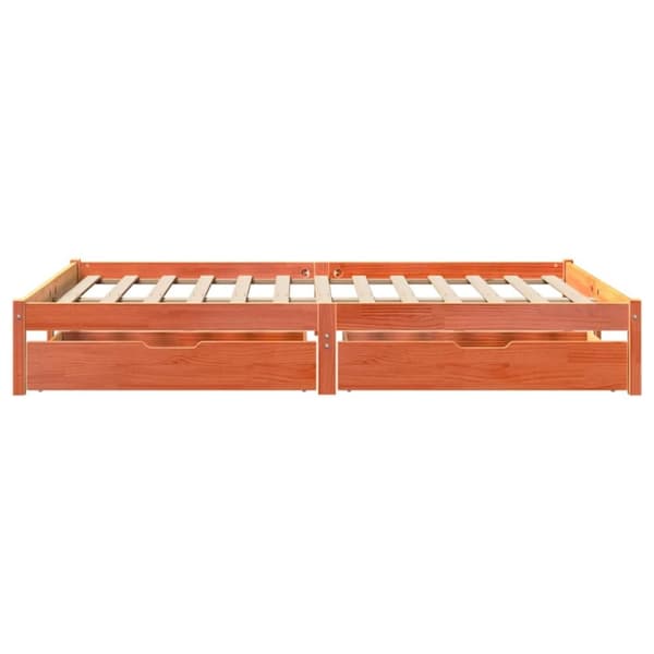 vidaXL sengeramme uden madras 150x200 cm massivt fyrretræ gyldenbrun