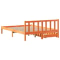 Miniatyrbilde 7 av 11: vidaXL Sengeramme uten madrass brun 135x190 cm heltre furu