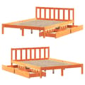 Miniatyrbilde 10 av 11: vidaXL Sengeramme uten madrass brun 135x190 cm heltre furu