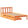 Miniatyrbilde 4 av 11: vidaXL Sengeramme uten madrass voksbrun 90x190 cm heltre furu