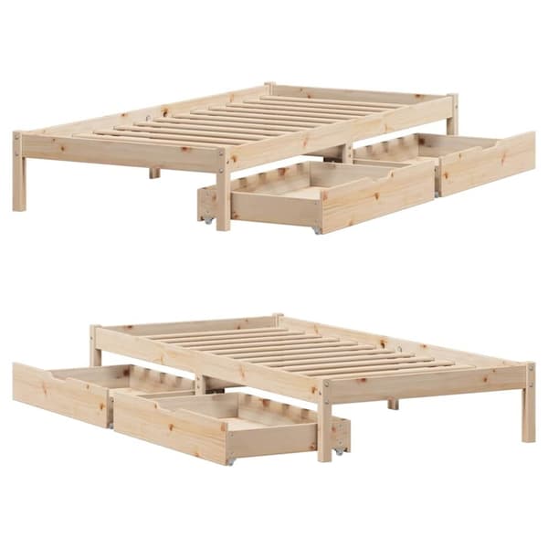 vidaXL sengeramme uden madras 90x200 cm massivt fyrretræ