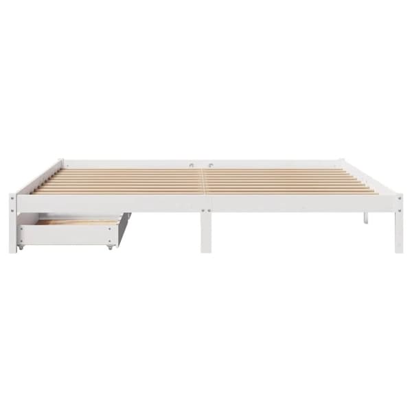 vidaXL sengeramme uden madras 200x200 cm massivt fyrretræ hvid