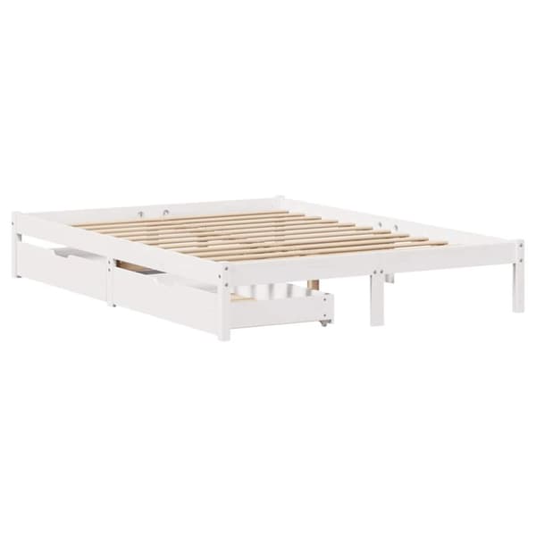 vidaXL Sengeramme uten madrass hvit 150x200 cm heltre furu