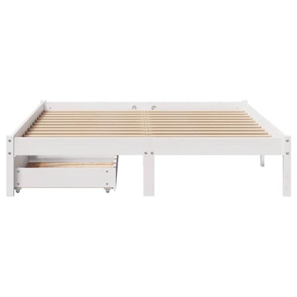 vidaXL Sengeramme uten madrass hvit 150x200 cm heltre furu