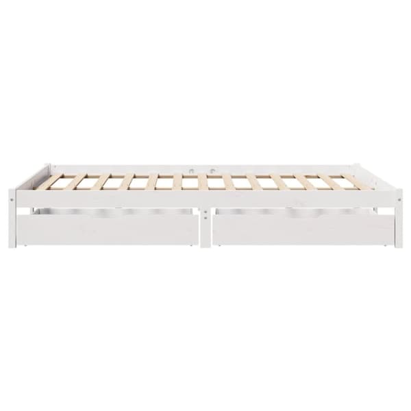 vidaXL Sengeramme uten madrass hvit 150x200 cm heltre furu