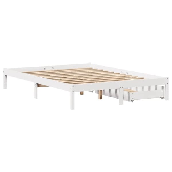 vidaXL Sengeramme uten madrass hvit 150x200 cm heltre furu