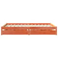 Miniatyrbilde 6 av 11: vidaXL Sengeramme uten madrass voksbrun 140x190 cm heltre furu