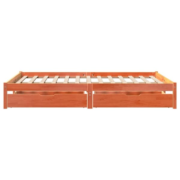 vidaXL Sengeramme uten madrass voksbrun 140x190 cm heltre furu