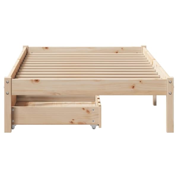 vidaXL Sängynrunko ilman patjaa 100x200 cm täysi mänty