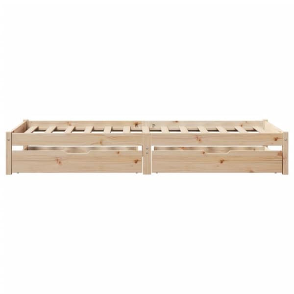 vidaXL Sängynrunko ilman patjaa 100x200 cm täysi mänty