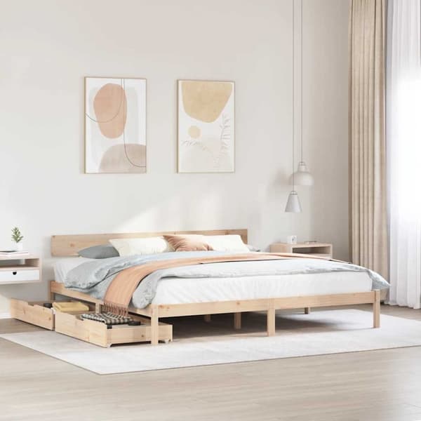 vidaXL sengeramme uden madras 180x200 cm massivt fyrretræ