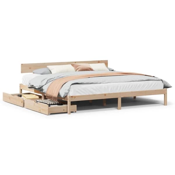 vidaXL sengeramme uden madras 180x200 cm massivt fyrretræ