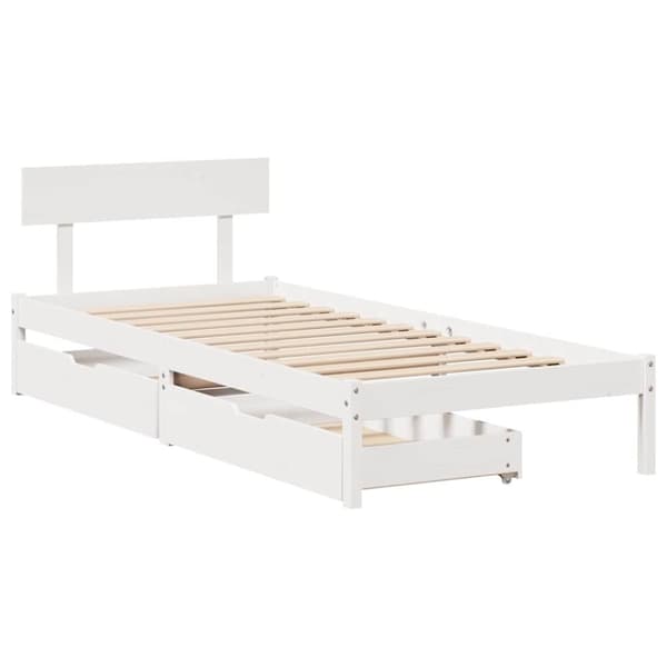 vidaXL Sengeramme uten madrass hvit 90x190 cm heltre furu