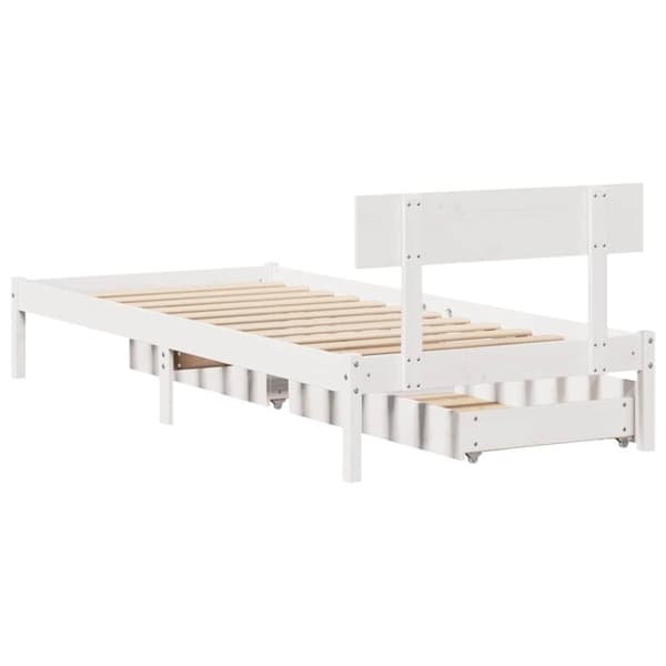 vidaXL Sengeramme uten madrass hvit 90x190 cm heltre furu