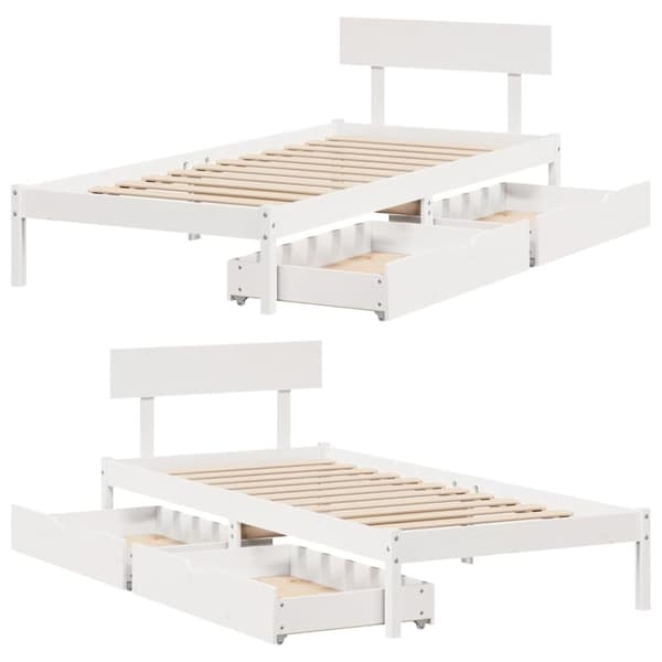 vidaXL Sengeramme uten madrass hvit 90x190 cm heltre furu