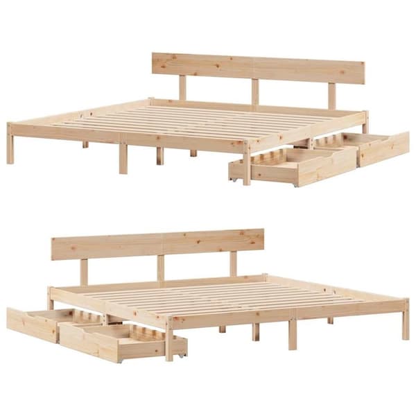 vidaXL Sengeramme uten madrass 180x200 cm heltre furu
