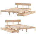 Miniatyrbilde 10 av 11: vidaXL Sengeramme uten madrass 160x200 cm heltre furu