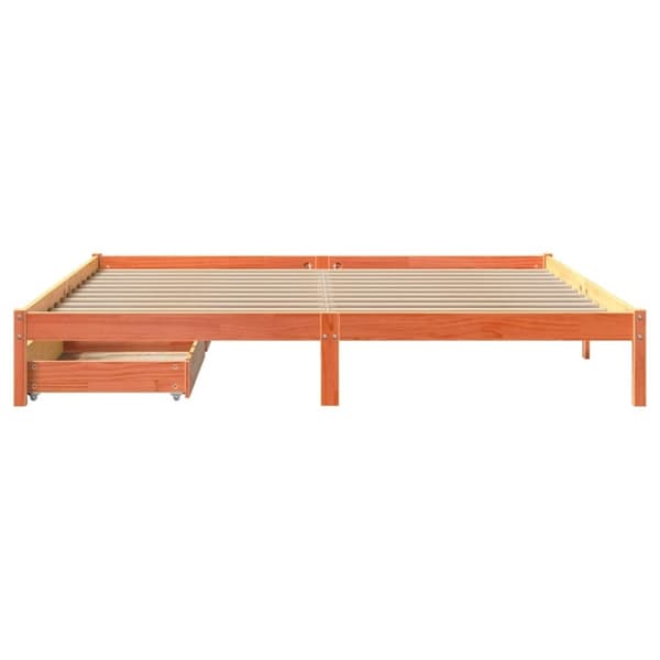vidaXL Sengeramme uten madrass voksbrun 180x200 cm heltre furu