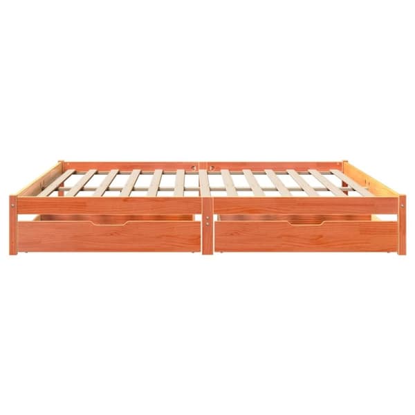 vidaXL Sengeramme uten madrass voksbrun 180x200 cm heltre furu