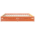 Miniatyrbilde 6 av 11: vidaXL Sengeramme uten madrass voksbrun 180x200 cm heltre furu