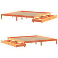 Miniatyrbilde 10 av 11: vidaXL Sengeramme uten madrass voksbrun 180x200 cm heltre furu