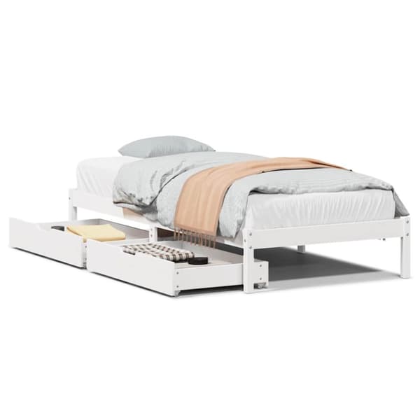 vidaXL Sengeramme uten madrass hvit 100x200 cm heltre furu