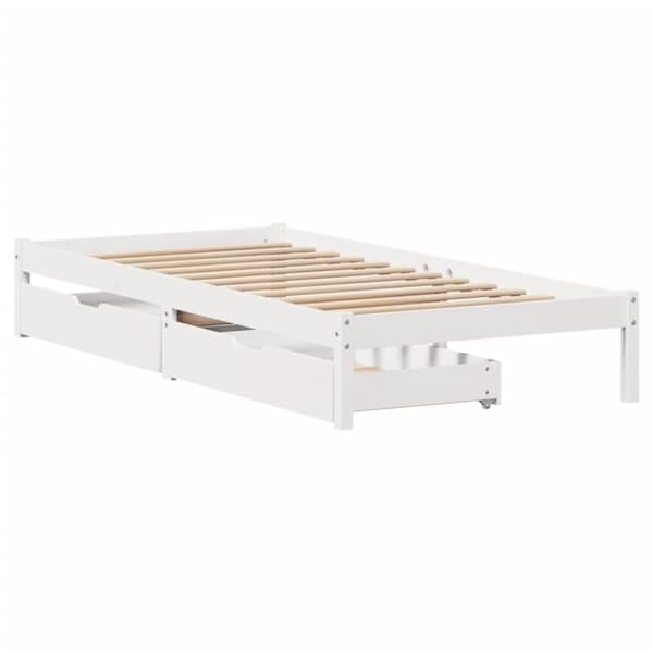 vidaXL Sengeramme uten madrass hvit 100x200 cm heltre furu