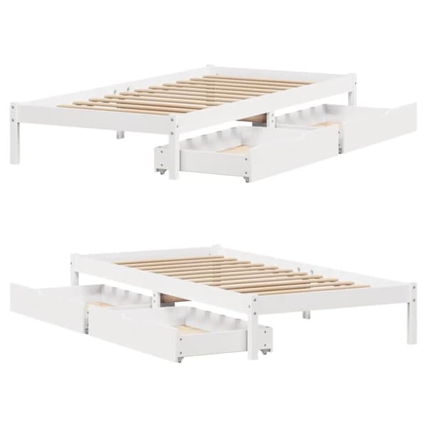 vidaXL Sengeramme uten madrass hvit 100x200 cm heltre furu