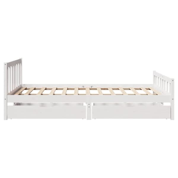 vidaXL sengeramme uden madras 150x200 cm massivt fyrretræ hvid