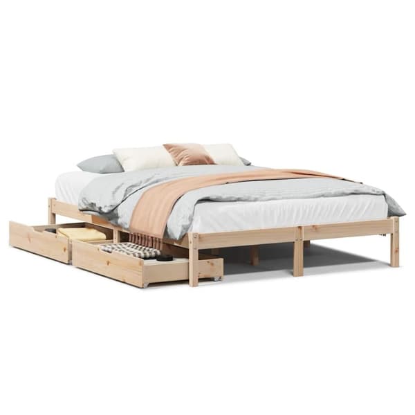 vidaXL sengeramme uden madras 150x200 cm massivt fyrretræ