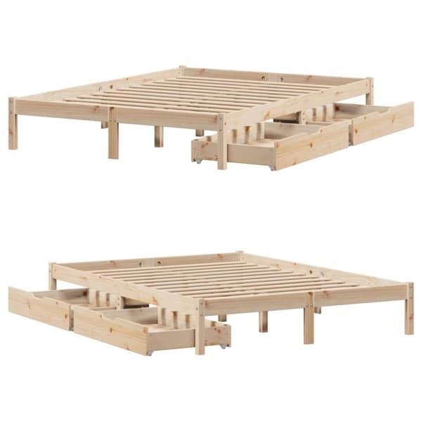 vidaXL sengeramme uden madras 150x200 cm massivt fyrretræ