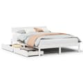 Miniatyrbilde 3 av 11: vidaXL Sengeramme uten madrass hvit 135x190 cm heltre furu