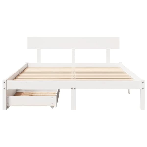vidaXL Sengeramme uten madrass hvit 135x190 cm heltre furu