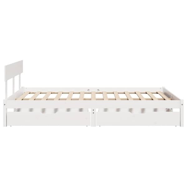 vidaXL Sengeramme uten madrass hvit 135x190 cm heltre furu