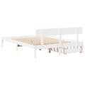Miniatyrbilde 7 av 11: vidaXL Sengeramme uten madrass hvit 135x190 cm heltre furu