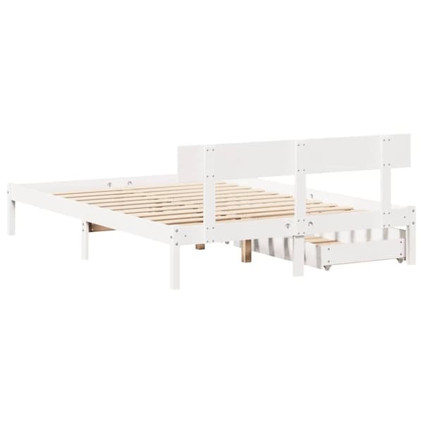 vidaXL Sengeramme uten madrass hvit 135x190 cm heltre furu