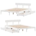 Miniatyrbilde 10 av 11: vidaXL Sengeramme uten madrass hvit 135x190 cm heltre furu