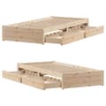 Miniatyrbilde 10 av 11: vidaXL Sengeramme uten madrass 75x190 cm heltre furu