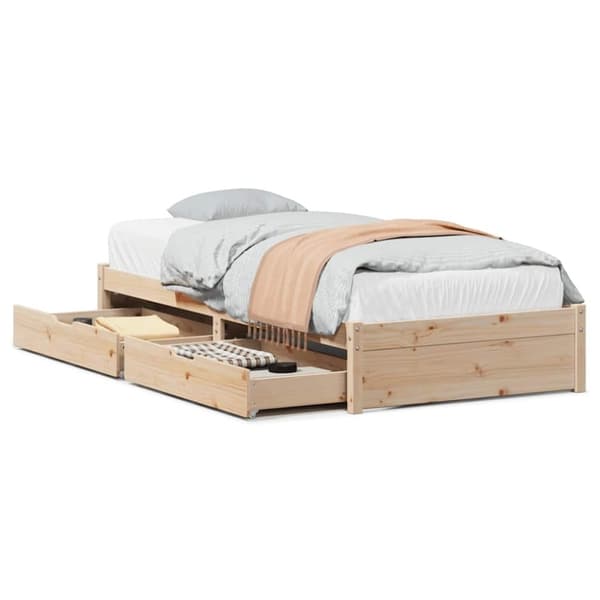 vidaXL Sengeramme uten madrass 75x190 cm heltre furu